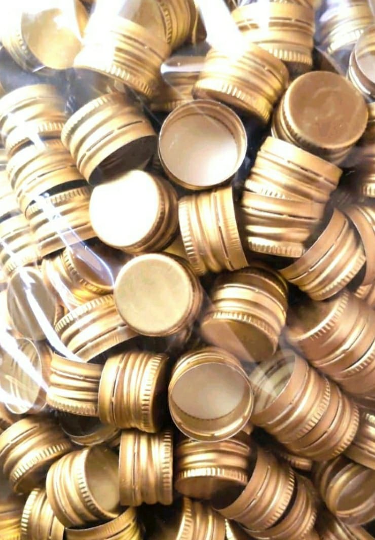 22mm plain golden pp caps